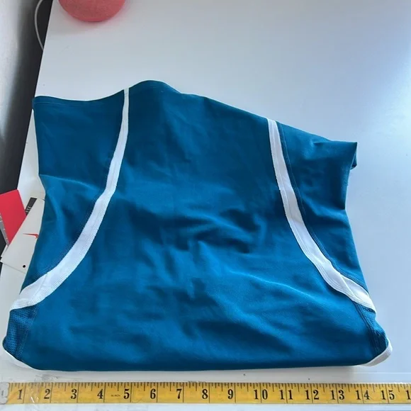 Nike Fit Dry Teal and White Tank Razor back with Bra NWT - Picture 8 of 9